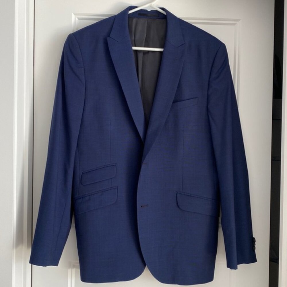 Blue blazer from Simons. Perfect to match with a jeans, casual, no adjustment.